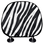 Black White Zebra Pattern Print Car Headrest Covers
