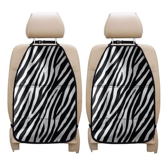 Black White Zebra Pattern Print Car Seat Organizers