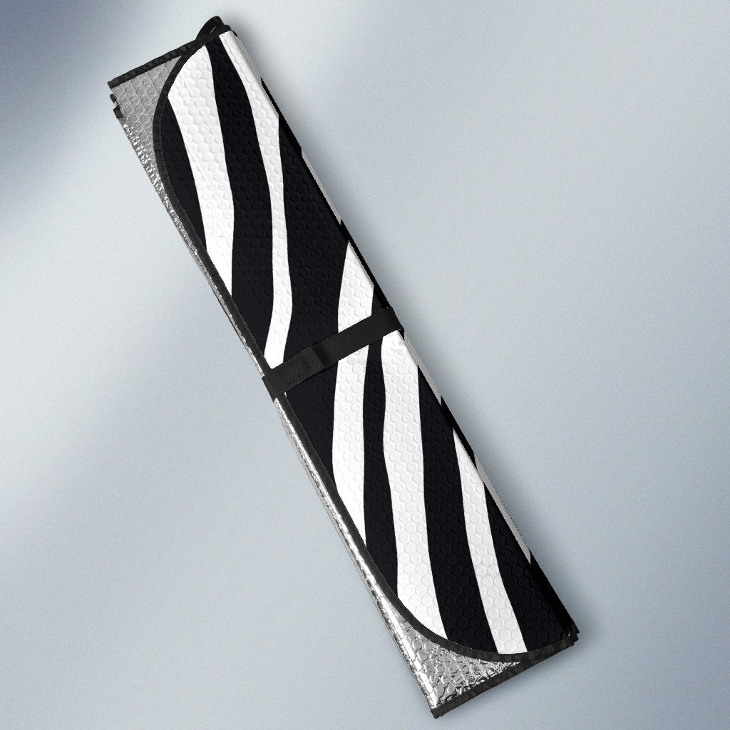 Black White Zebra Pattern Print Car Sun Shade GearFrost