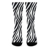 Black White Zebra Pattern Print Crew Socks