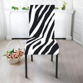 Black White Zebra Pattern Print Dining Chair Slipcover
