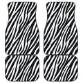 Black White Zebra Pattern Print Front and Back Car Floor Mats