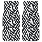 Black White Zebra Pattern Print Front and Back Car Floor Mats