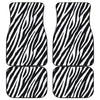 Black White Zebra Pattern Print Front and Back Car Floor Mats