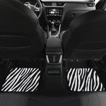 Black White Zebra Pattern Print Front and Back Car Floor Mats