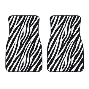 Black White Zebra Pattern Print Front Car Floor Mats