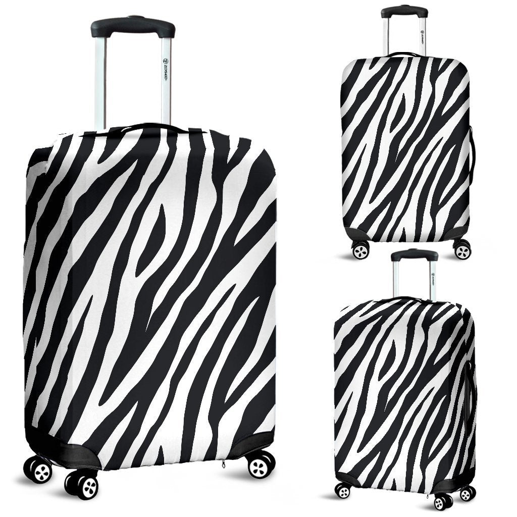 Black White Zebra Pattern Print Luggage Cover GearFrost