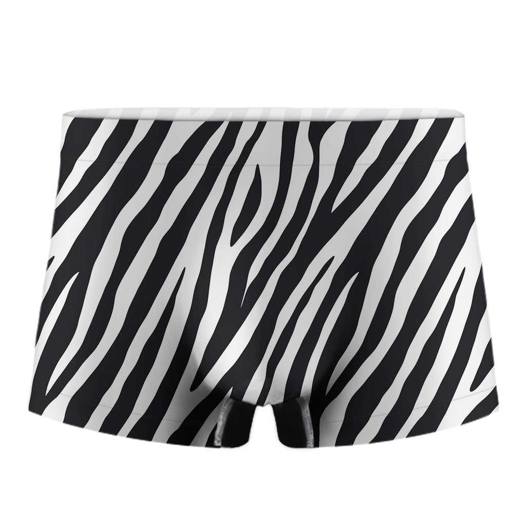 Black White Zebra Pattern Print Men's Boxer Briefs