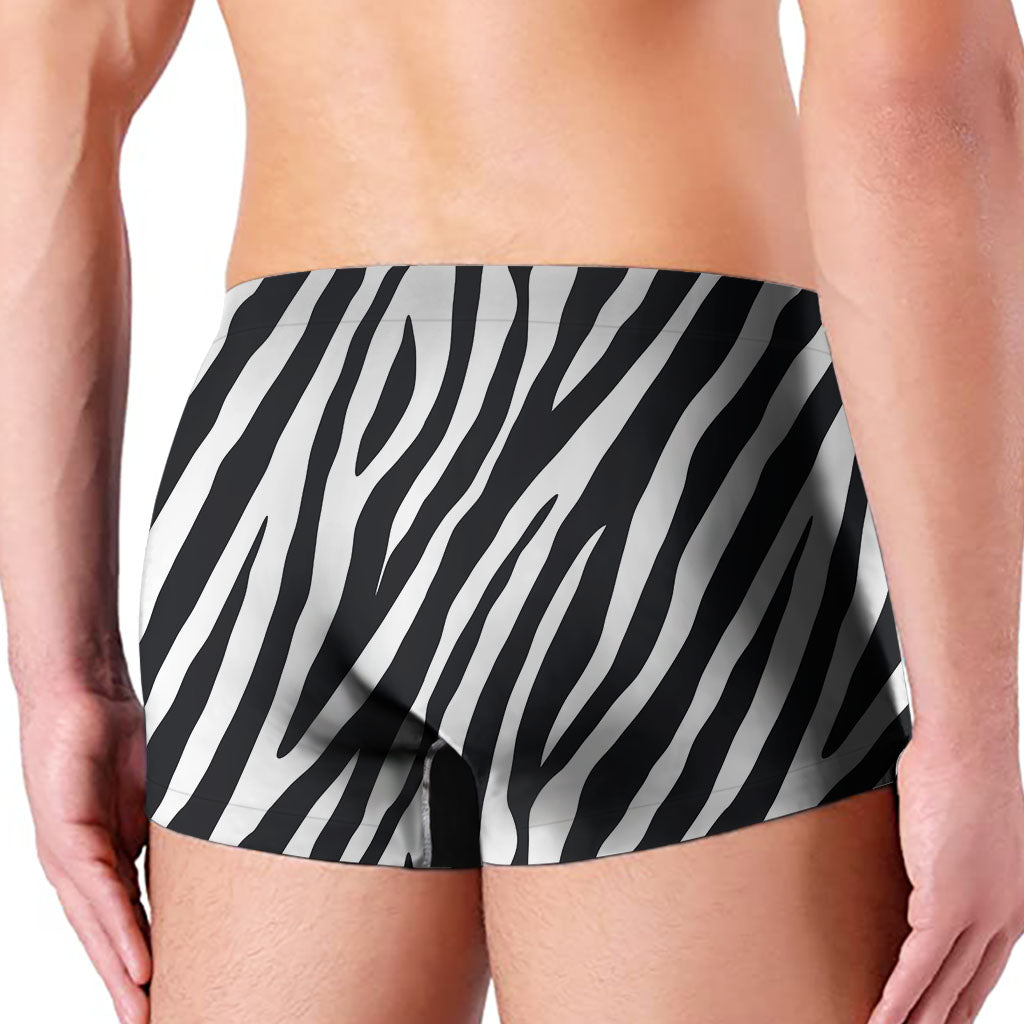 Black White Zebra Pattern Print Men's Boxer Briefs