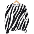 Black White Zebra Pattern Print Men's Crewneck Sweatshirt
