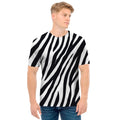 Black White Zebra Pattern Print Men's T-Shirt