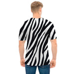 Black White Zebra Pattern Print Men's T-Shirt
