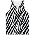 Black White Zebra Pattern Print Men's Tank Top