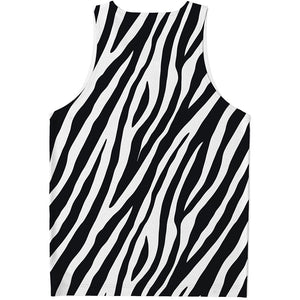 Black White Zebra Pattern Print Men's Tank Top