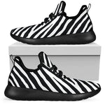 Black White Zebra Pattern Print Mesh Knit Shoes GearFrost