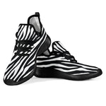 Black White Zebra Pattern Print Mesh Knit Shoes GearFrost