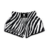 Black White Zebra Pattern Print Muay Thai Boxing Shorts