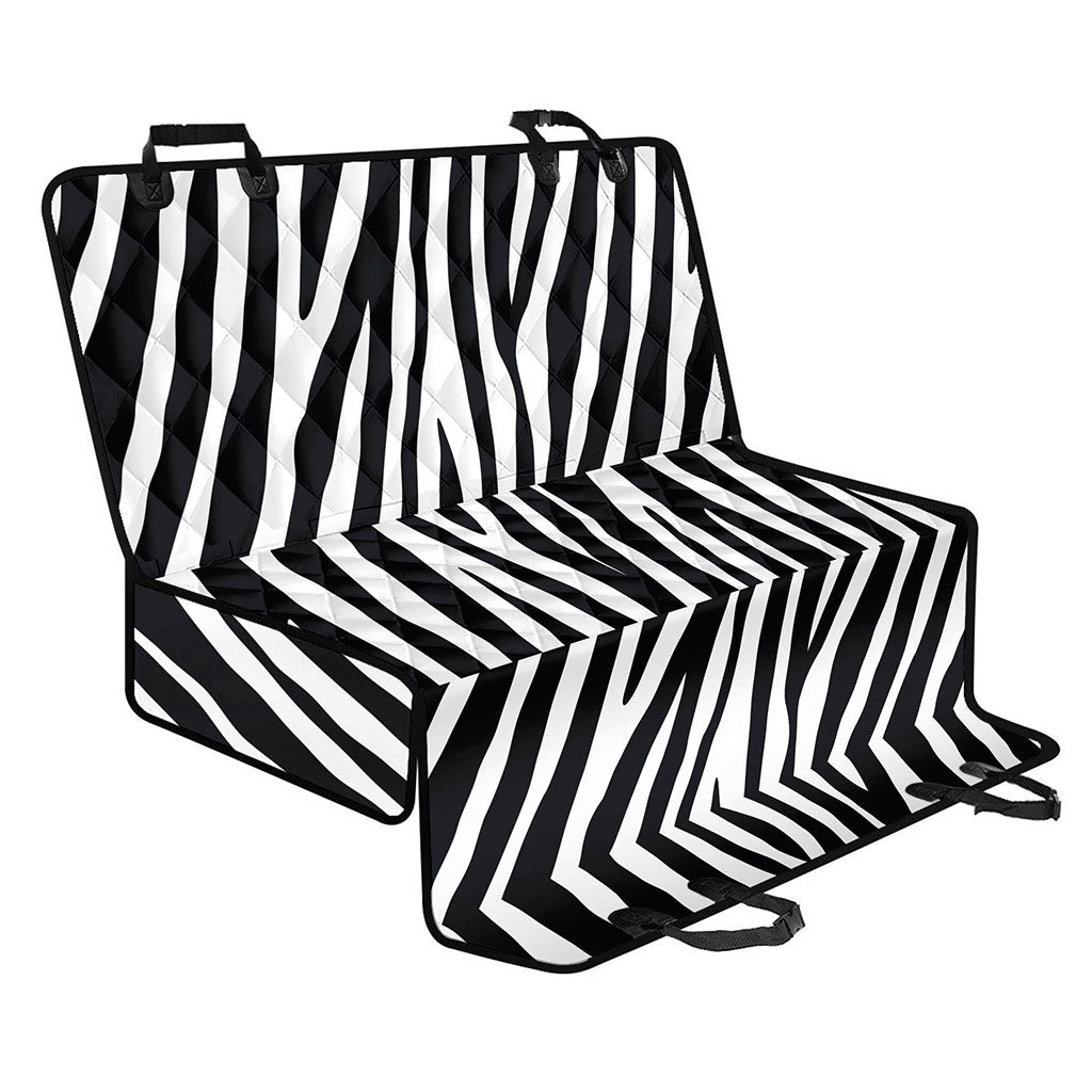 Black White Zebra Pattern Print Pet Car Back Seat Cover