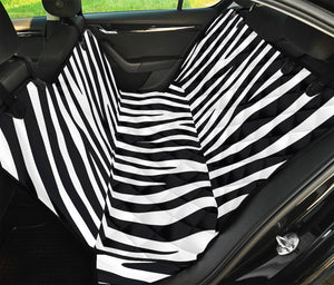 Black White Zebra Pattern Print Pet Car Back Seat Cover