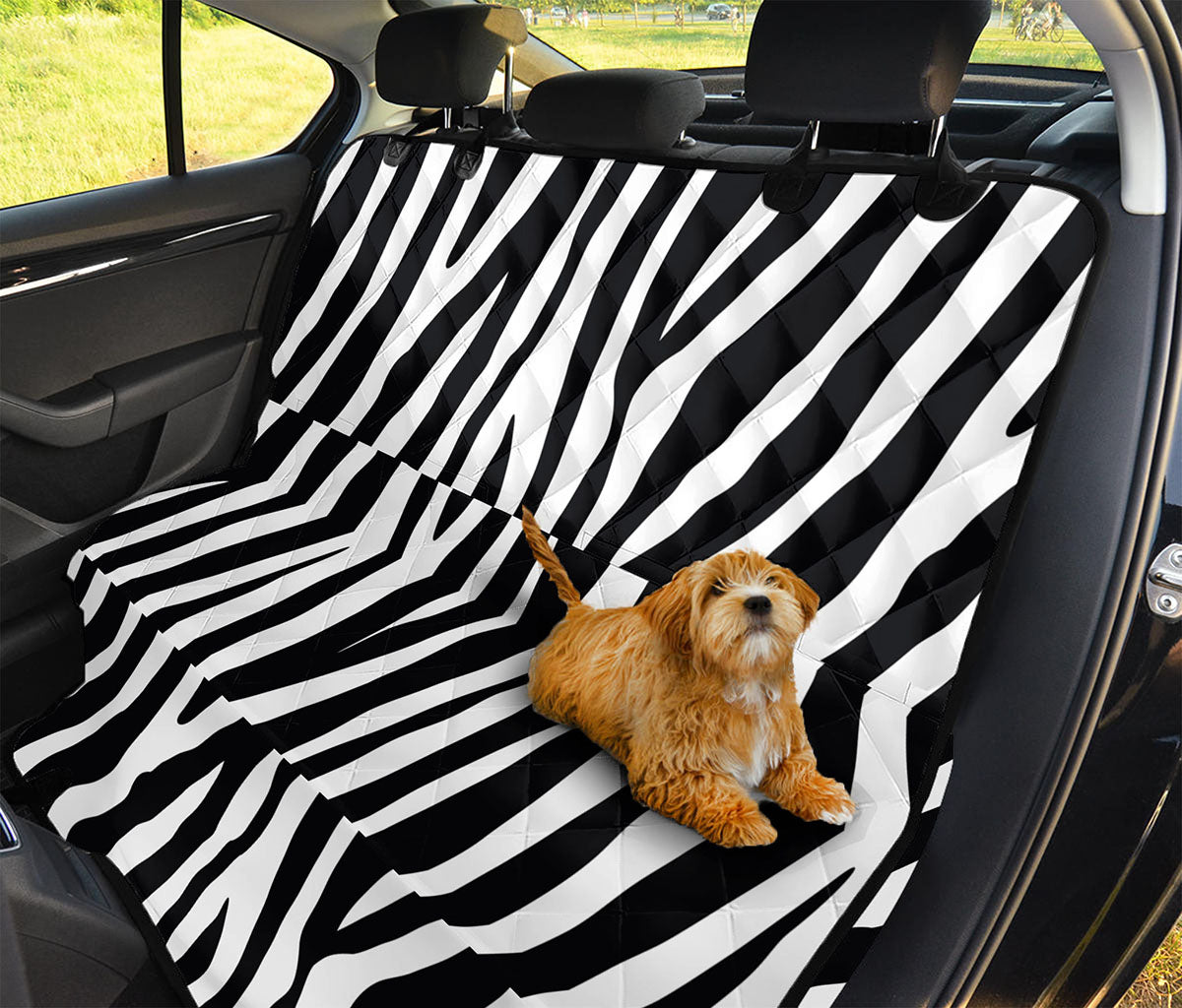 Black White Zebra Pattern Print Pet Car Back Seat Cover