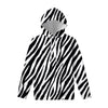 Black White Zebra Pattern Print Pullover Hoodie