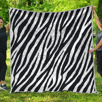 Black White Zebra Pattern Print Quilt