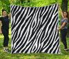 Black White Zebra Pattern Print Quilt