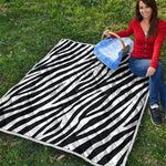 Black White Zebra Pattern Print Quilt