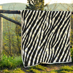 Black White Zebra Pattern Print Quilt