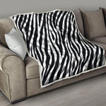 Black White Zebra Pattern Print Quilt