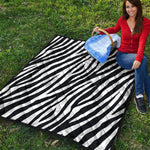 Black White Zebra Pattern Print Quilt