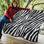 Black White Zebra Pattern Print Quilt