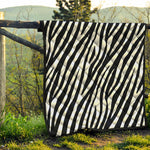 Black White Zebra Pattern Print Quilt