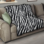 Black White Zebra Pattern Print Quilt