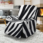 Black White Zebra Pattern Print Recliner Slipcover