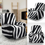 Black White Zebra Pattern Print Recliner Slipcover