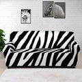 Black White Zebra Pattern Print Sofa Cover