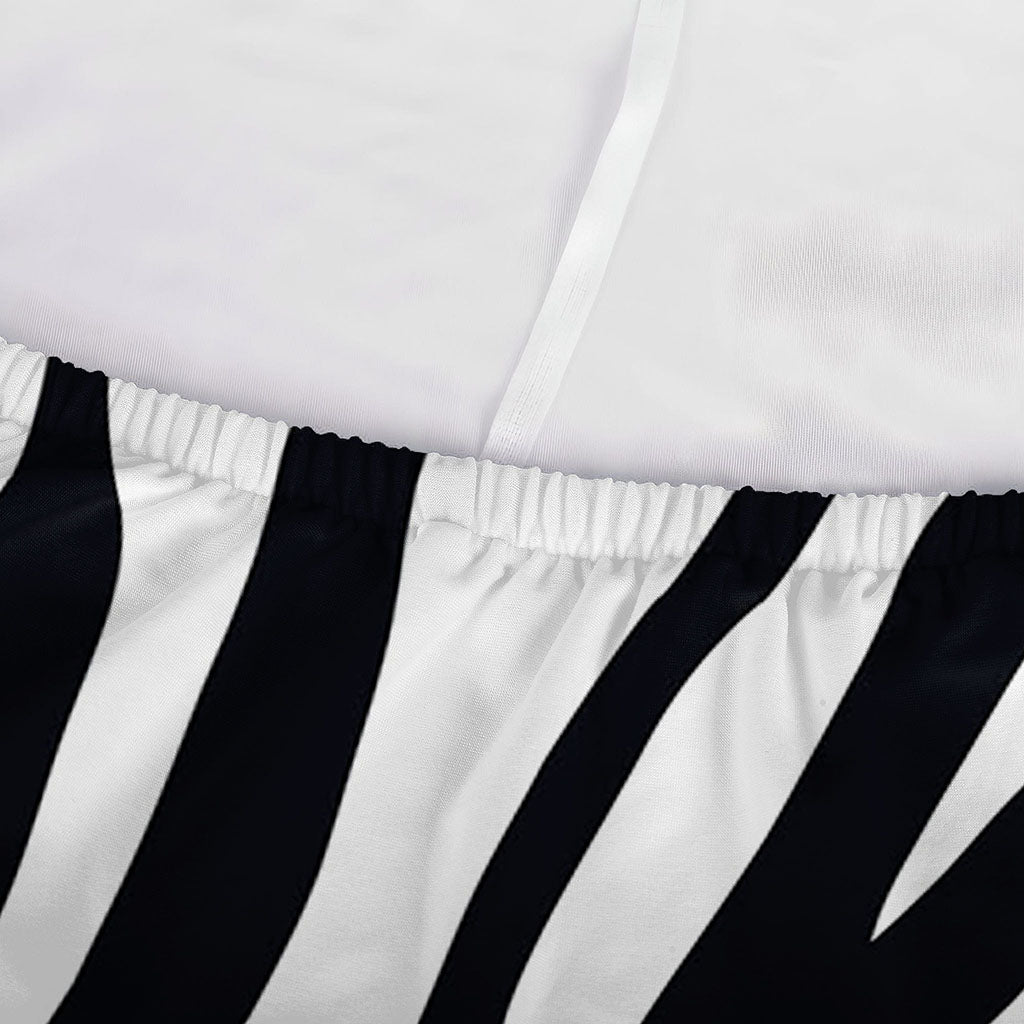 Black White Zebra Pattern Print Sofa Cover