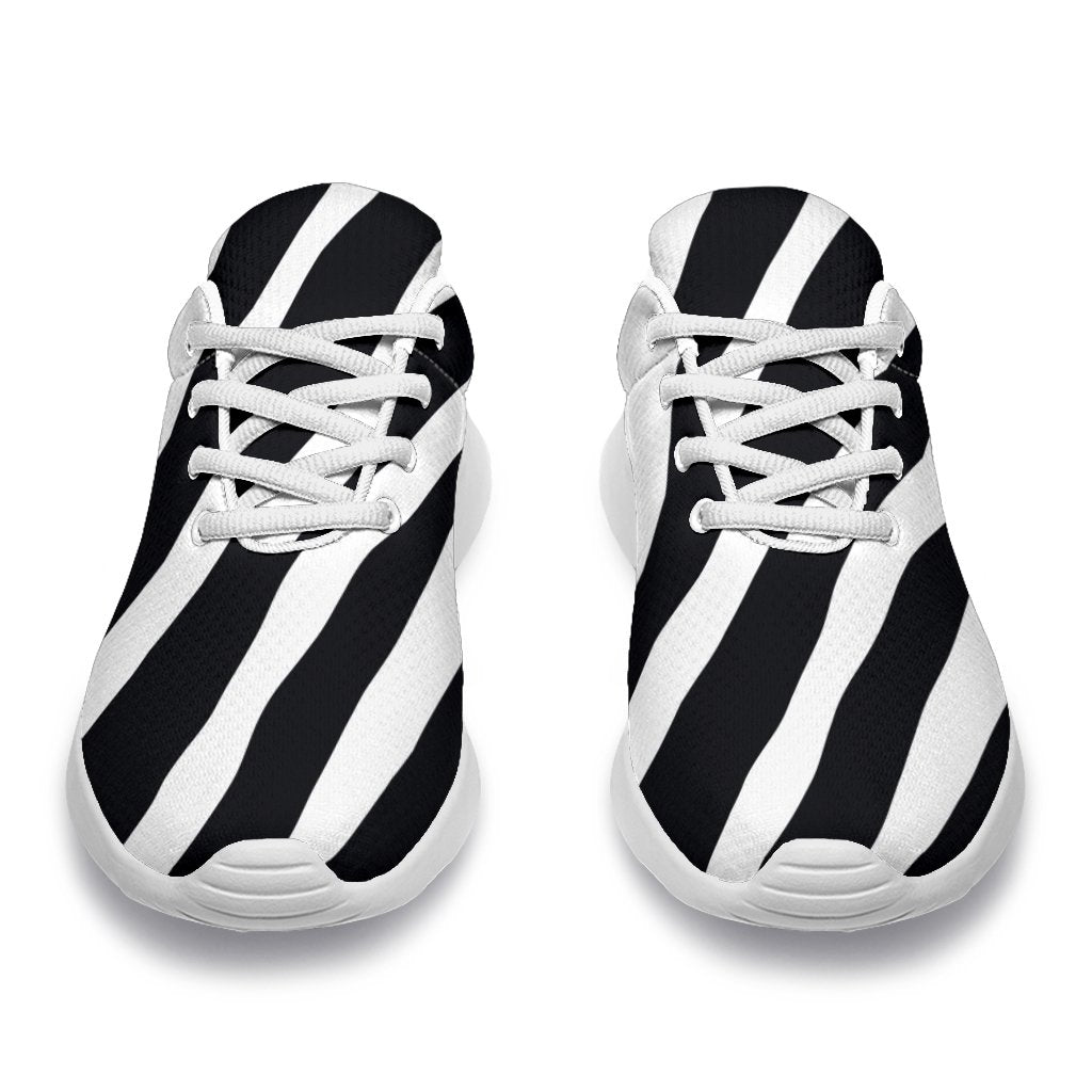 Black White Zebra Pattern Print Sport Shoes GearFrost