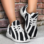 Black White Zebra Pattern Print Sport Shoes GearFrost