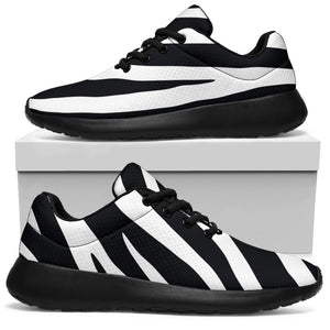 Black White Zebra Pattern Print Sport Shoes GearFrost