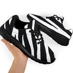 Black White Zebra Pattern Print Sport Shoes GearFrost