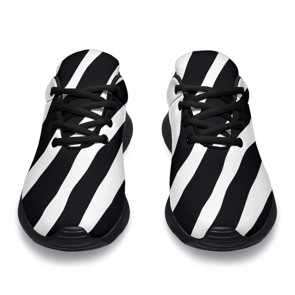 Black White Zebra Pattern Print Sport Shoes GearFrost