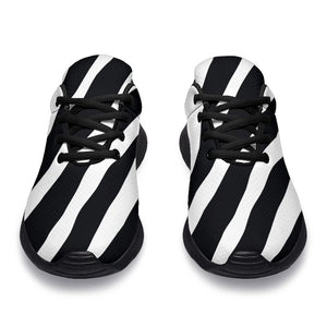 Black White Zebra Pattern Print Sport Shoes GearFrost