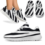 Black White Zebra Pattern Print Sport Shoes GearFrost