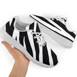 Black White Zebra Pattern Print Sport Shoes GearFrost