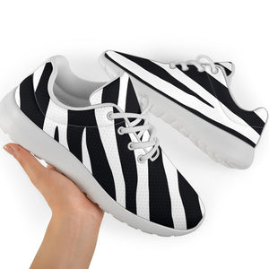 Black White Zebra Pattern Print Sport Shoes GearFrost