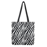 Black White Zebra Pattern Print Tote Bag