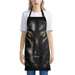 Black Wolf Portrait Print Apron