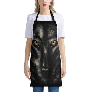 Black Wolf Portrait Print Apron